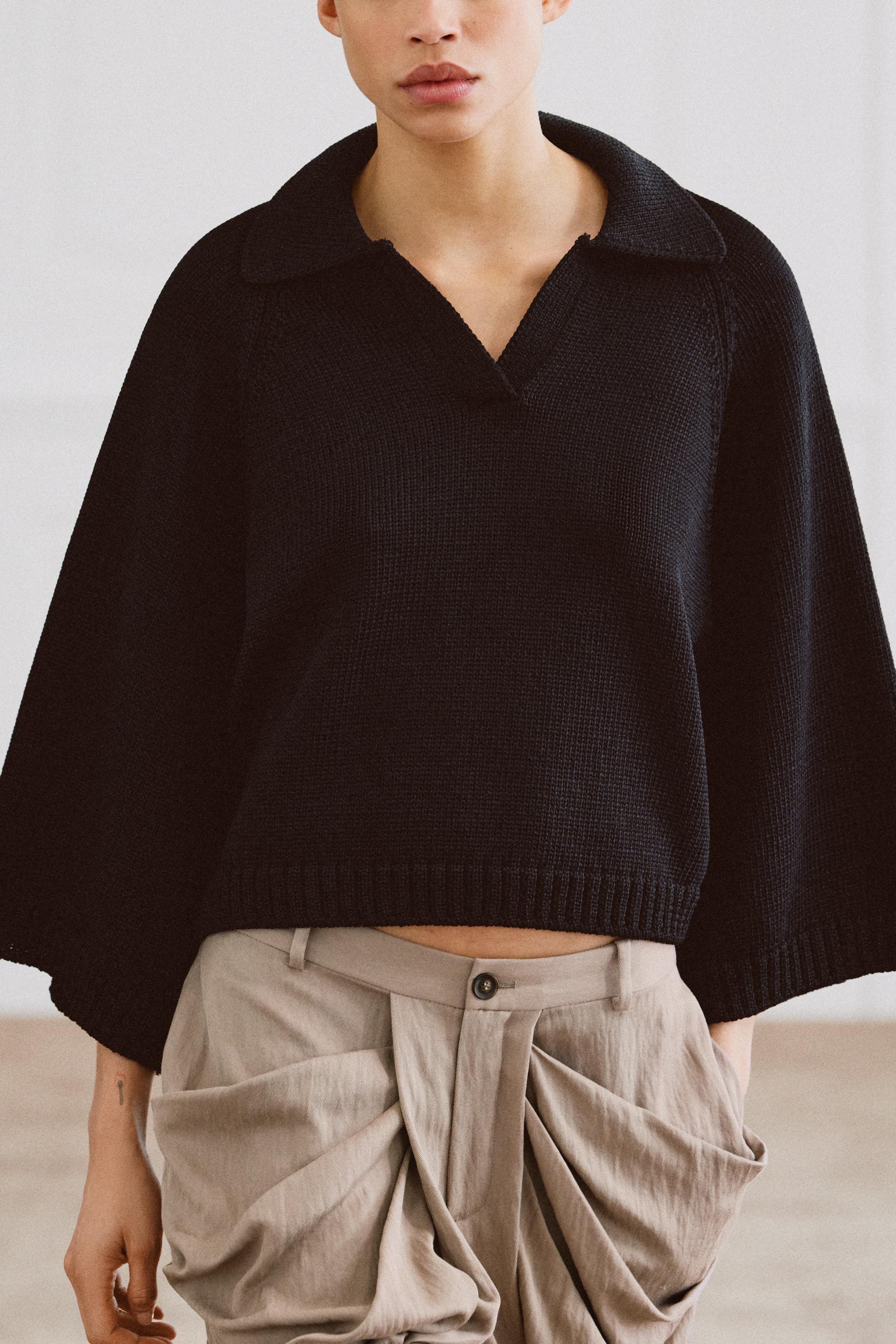 KNIT POLO SWEATER